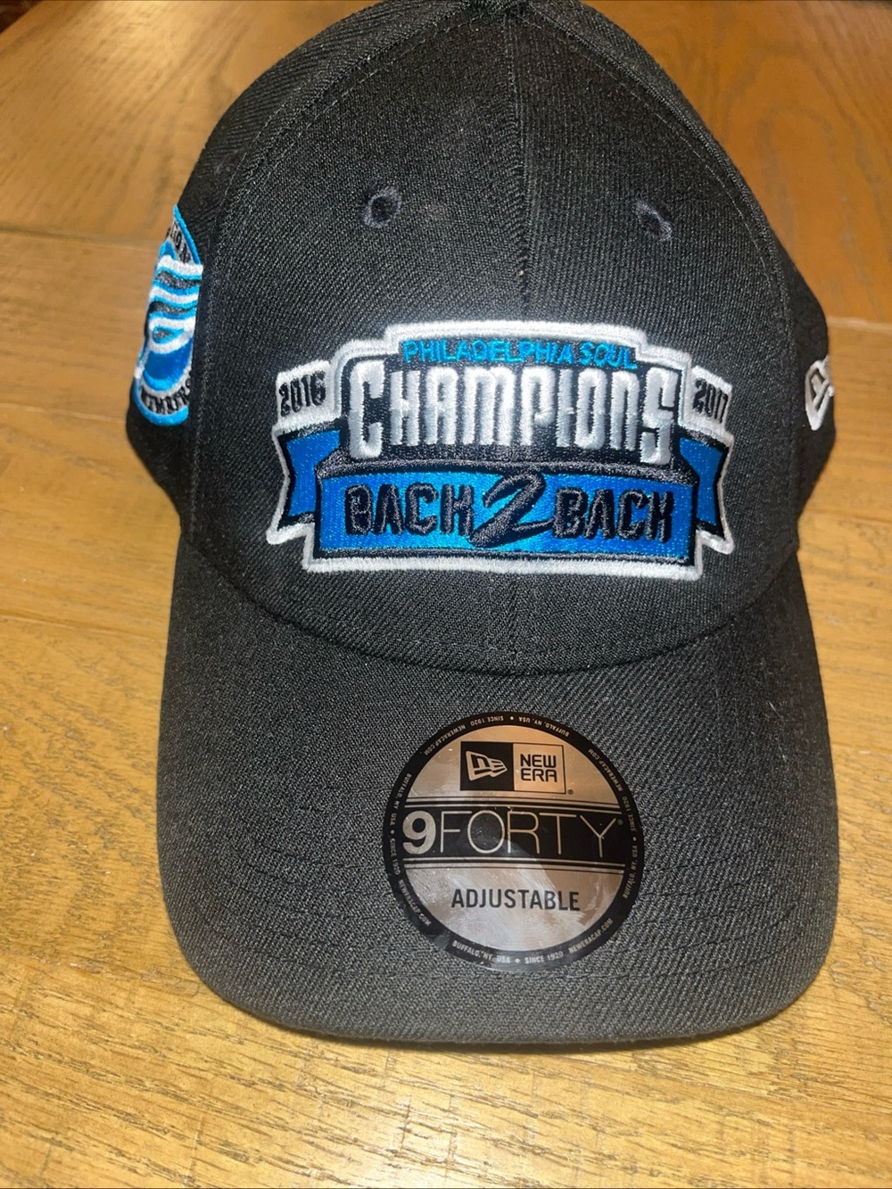 Philadelphia Soul Champion Cap Black & Blue New Era 9FORTY Adjustable Hat NEW